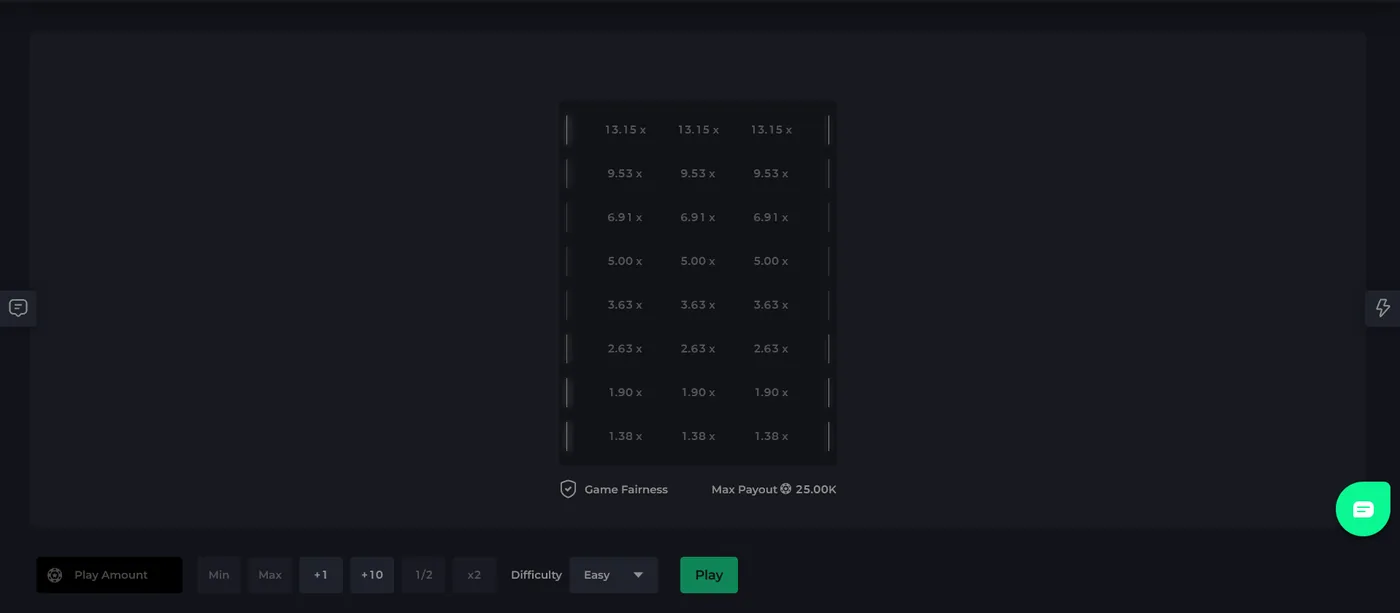 CSGOLuck Towers game climbing rows of tiles for a rising multiplier