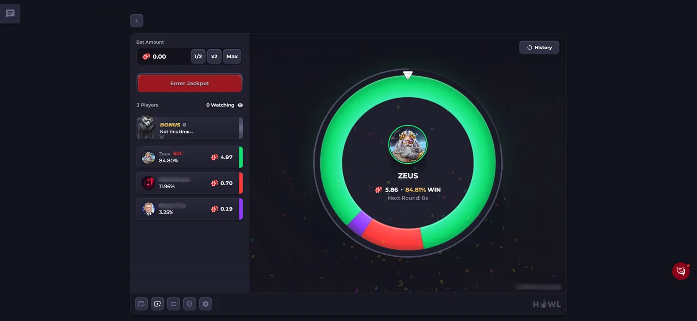 Howl.gg Jackpot mode pooling player skins into a single pot
